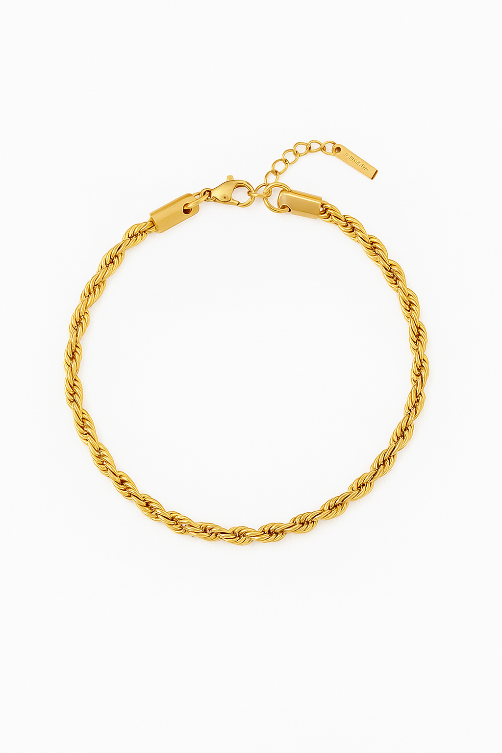 Elegante Handgemaakte Touwarmband Zilverkleurig 3mm