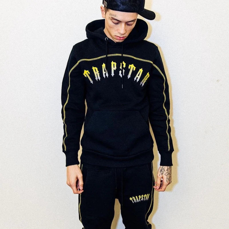 Ballin Drip® | Yellow and black hoodie tracksuit Central Cee